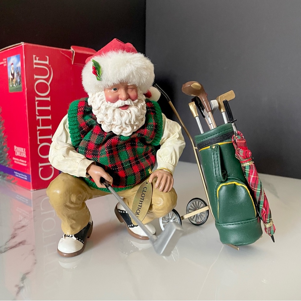 "Pondering the Putt" Santa Golfer Figurine - Possible Dreams by Dept. 56